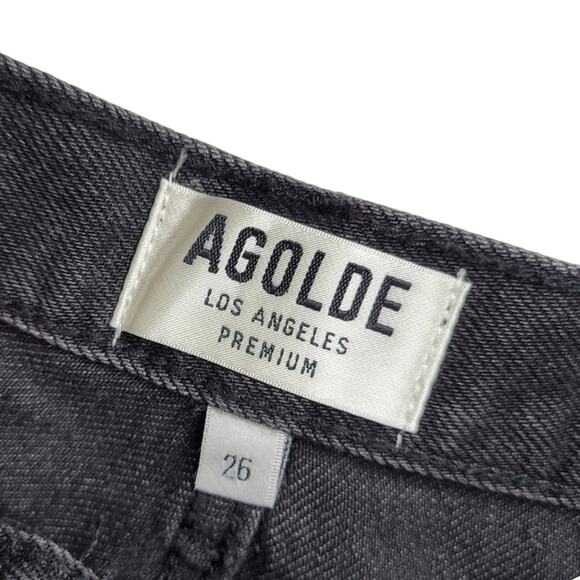 Agolde Parker Cut Off Denim Shorts in Black Size 26 NWT - Picture 2 of 8
